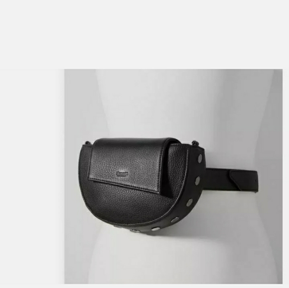 Hammitt Black Neil Belt Chain Purse Fanny Handbag